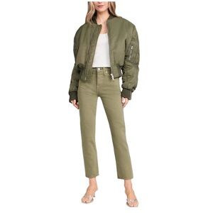 Levi's Wedgie Straight High Rise Jeans Olive Green Women’s Sz 28 X 28 BIG E